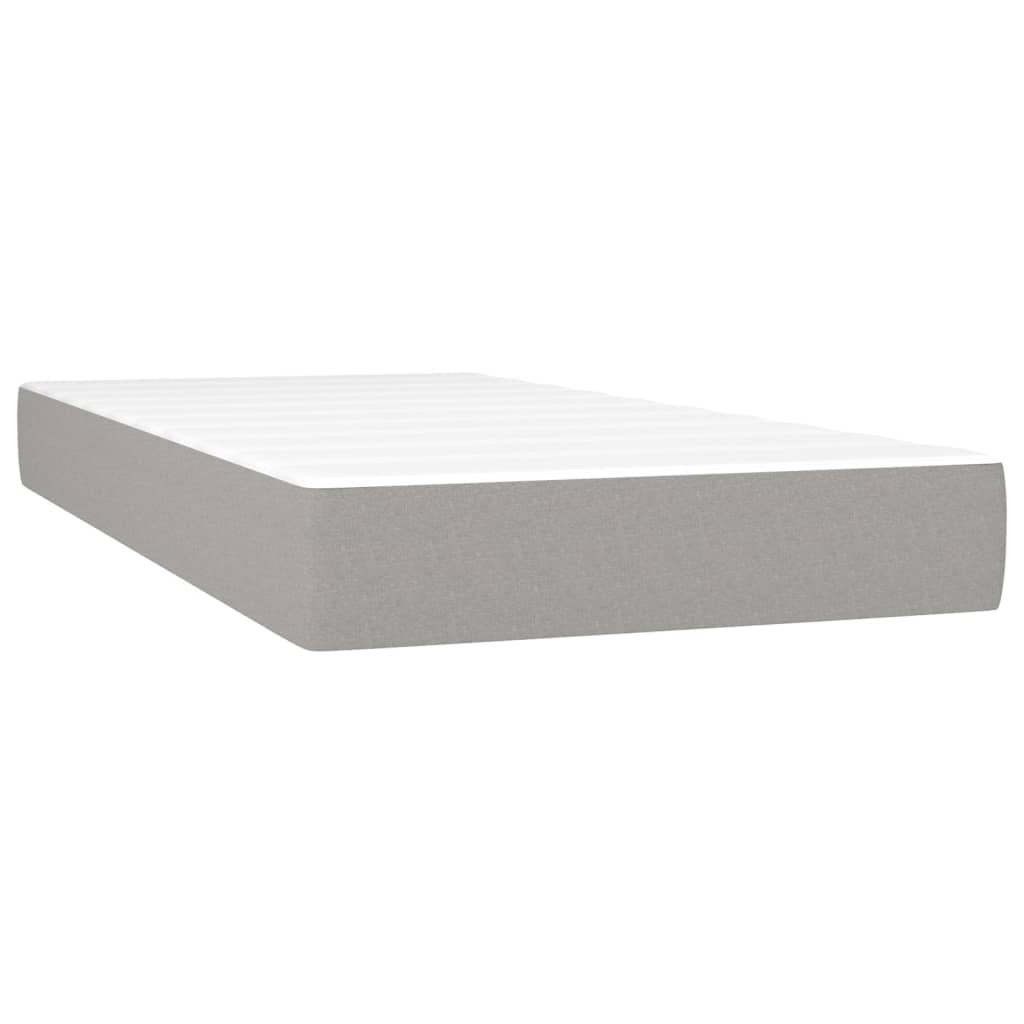 Sommier à lattes de lit avec matelas Gris clair 90x200 cm Tissu - Xios Store SNC