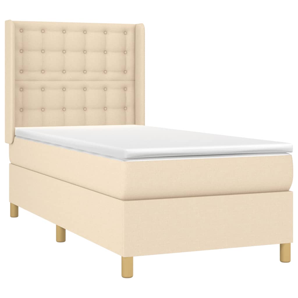 Sommier à lattes de lit avec matelas Crème 90x200 cm Tissu - Xios Store SNC