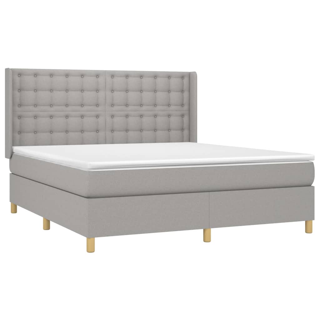 Sommier à lattes de lit avec matelas Gris clair 180x200cm Tissu - Xios Store SNC