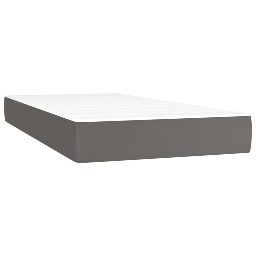 Sommier à lattes de lit avec matelas Gris 80x200 cm Similicuir - Xios Store SNC