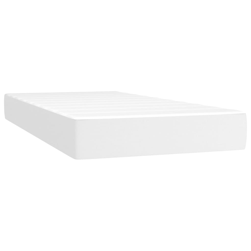 Sommier à lattes de lit avec matelas Blanc 90x190 cm Similicuir - Xios Store SNC