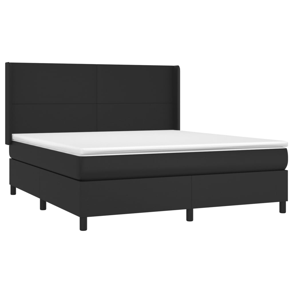 Sommier à lattes de lit avec matelas Noir 180x200 cm Similicuir - Xios Store SNC