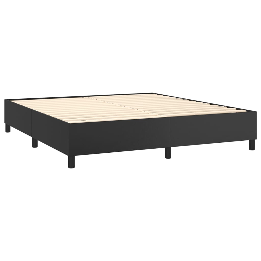 Sommier à lattes de lit avec matelas Noir 180x200 cm Similicuir - Xios Store SNC