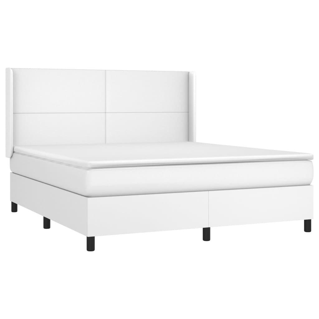 Sommier à lattes de lit avec matelas Blanc 180x200cm Similicuir - Xios Store SNC