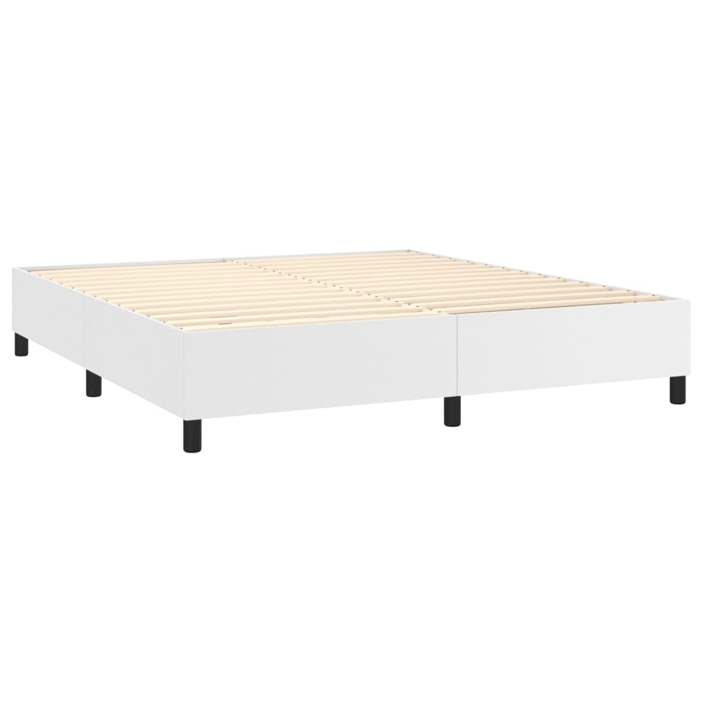 Sommier à lattes de lit avec matelas Blanc 180x200cm Similicuir - Xios Store SNC