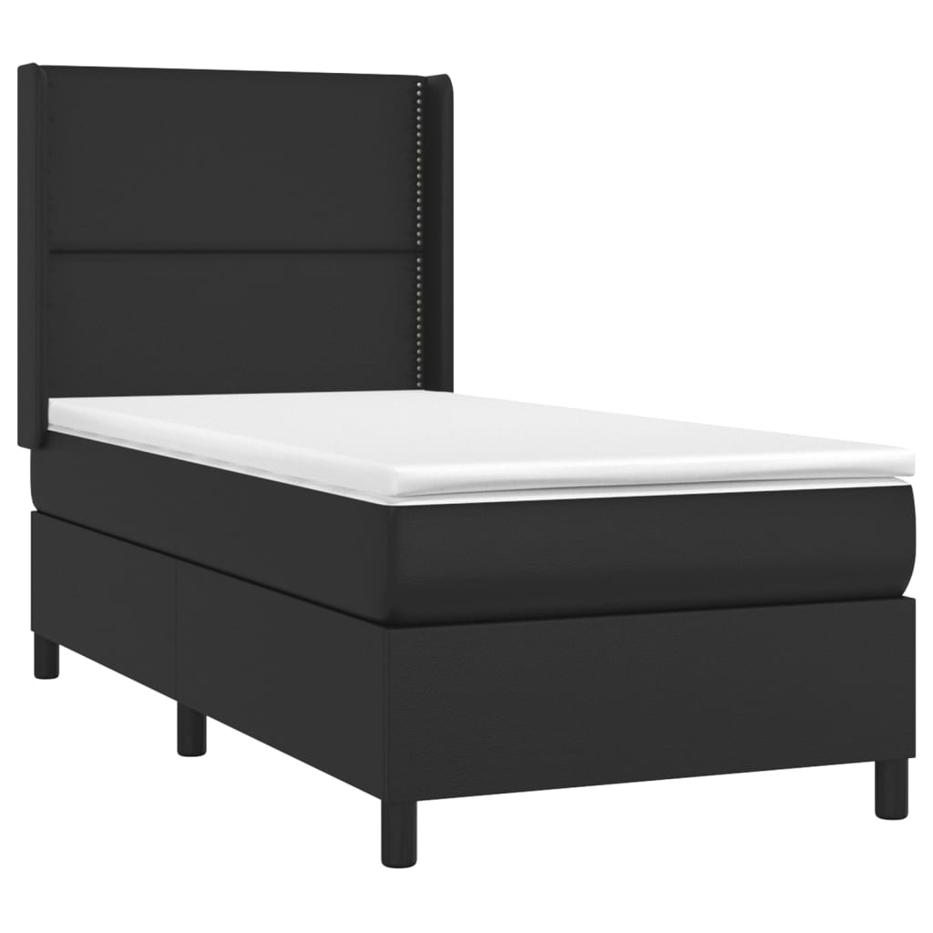 Sommier à lattes de lit avec matelas Noir 80x200cm Similicuir - Xios Store SNC