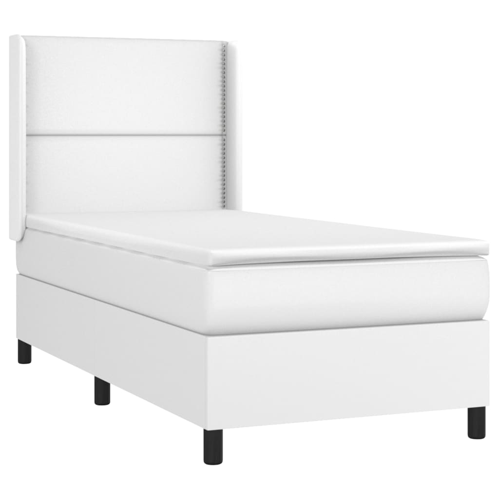 Sommier à lattes de lit avec matelas Blanc 90x190 cm Similicuir - Xios Store SNC