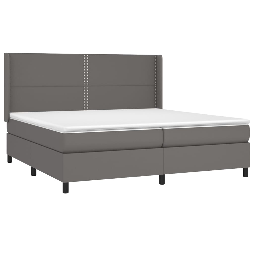 Sommier à lattes de lit avec matelas Gris 200x200 cm Similicuir - Xios Store SNC