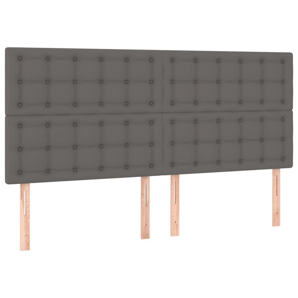 Sommier à lattes de lit avec matelas Gris 200x200 cm Similicuir - Xios Store SNC