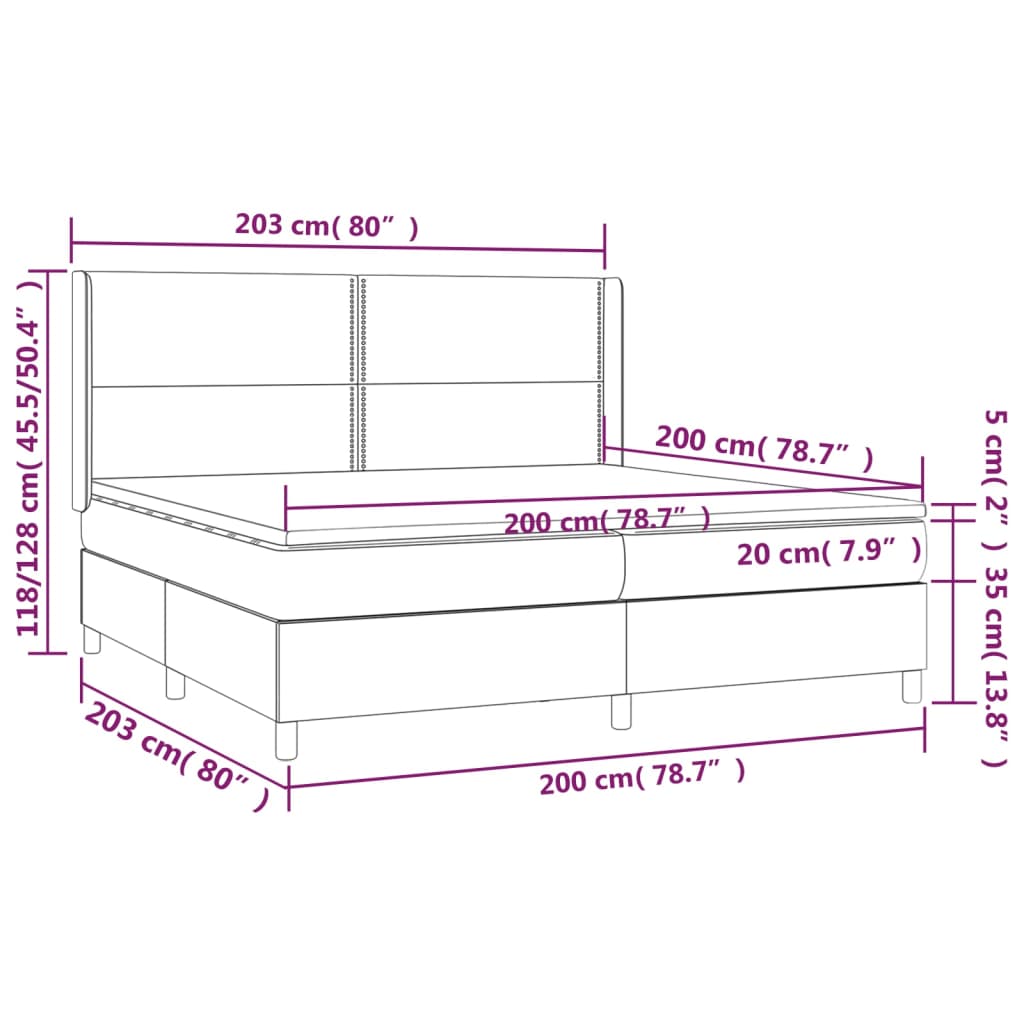 Sommier à lattes de lit avec matelas Gris 200x200 cm Similicuir - Xios Store SNC