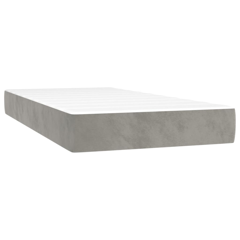 Sommier à lattes de lit et matelas Gris clair 90x190 cm Velours - Xios Store SNC