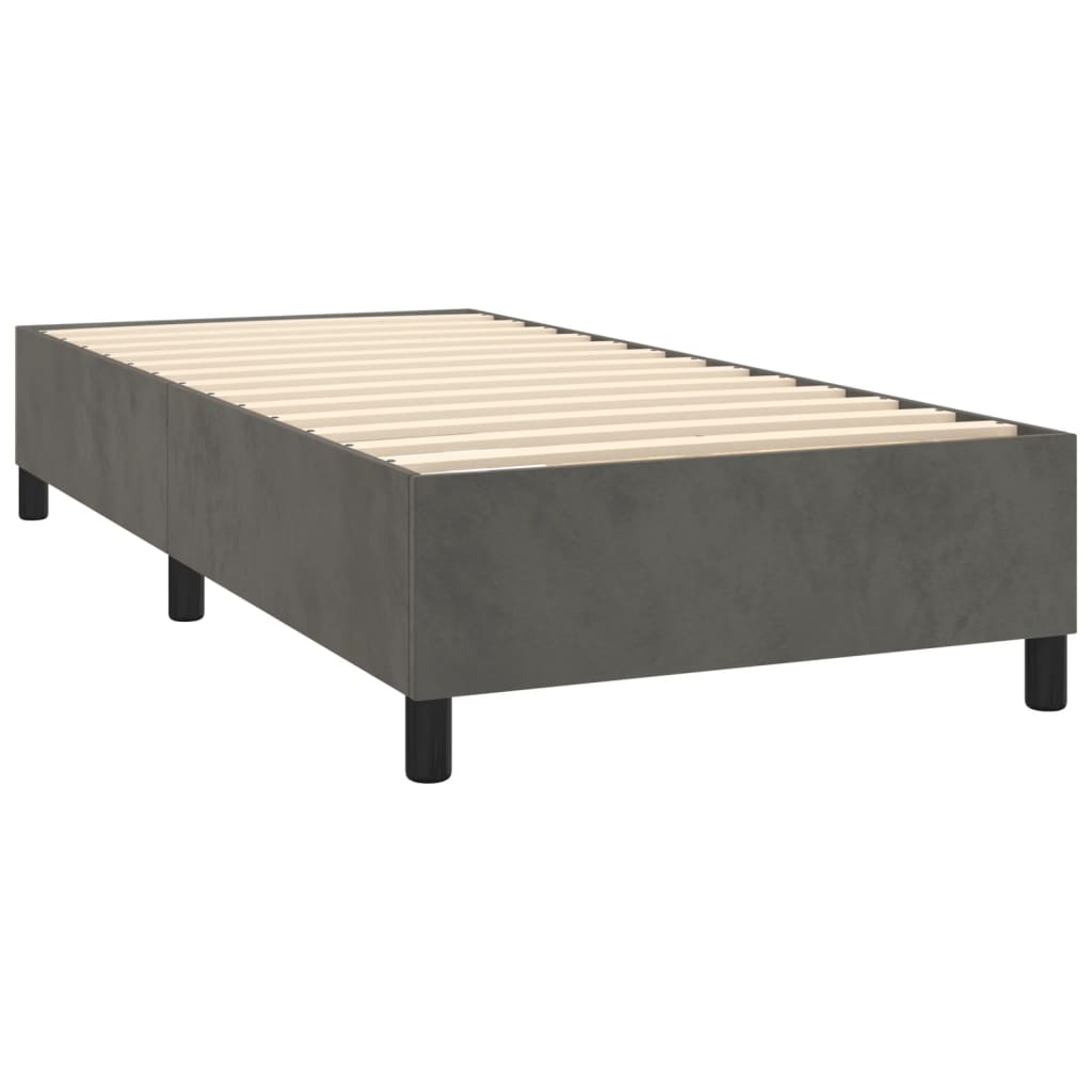 Sommier à lattes de lit et matelas Gris foncé 90x200 cm Velours - Xios Store SNC