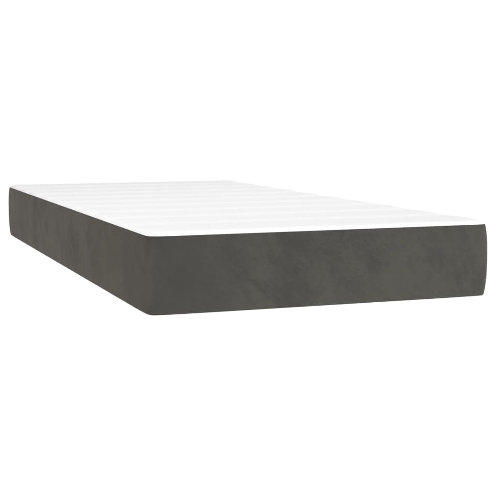 Sommier à lattes de lit et matelas Gris foncé 90x200 cm Velours - Xios Store SNC