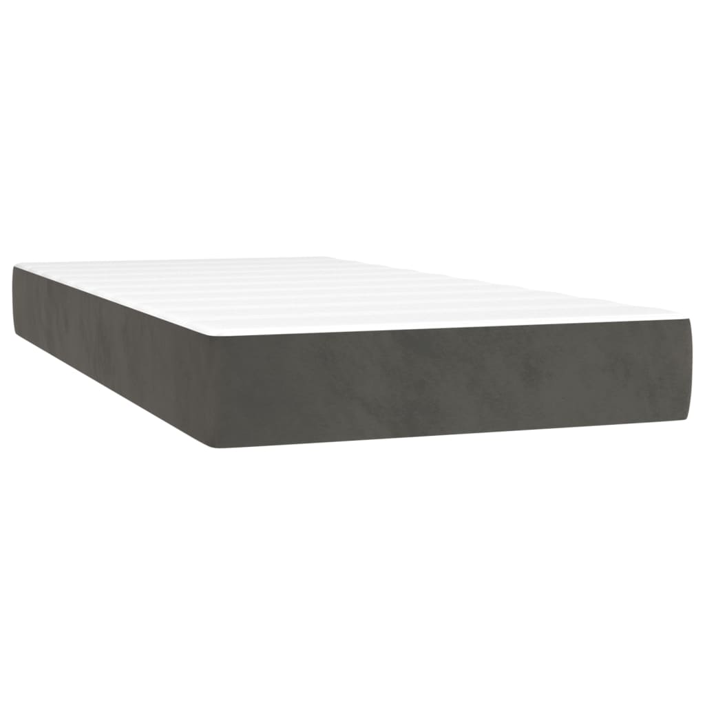 Sommier à lattes de lit et matelas Gris foncé 90x190 cm Velours - Xios Store SNC