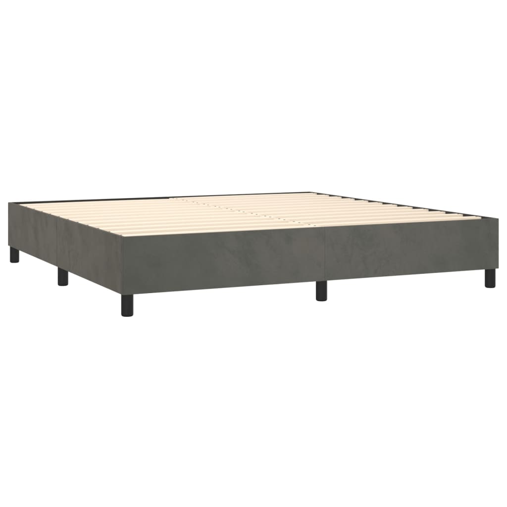 Sommier à lattes de lit et matelas Gris foncé 200x200cm Velours - Xios Store SNC