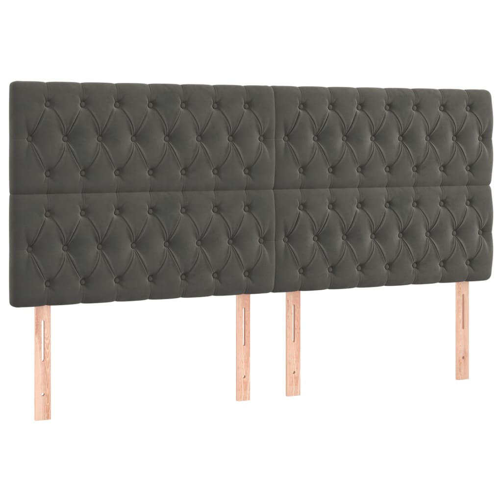 Sommier à lattes de lit et matelas Gris foncé 200x200cm Velours - Xios Store SNC