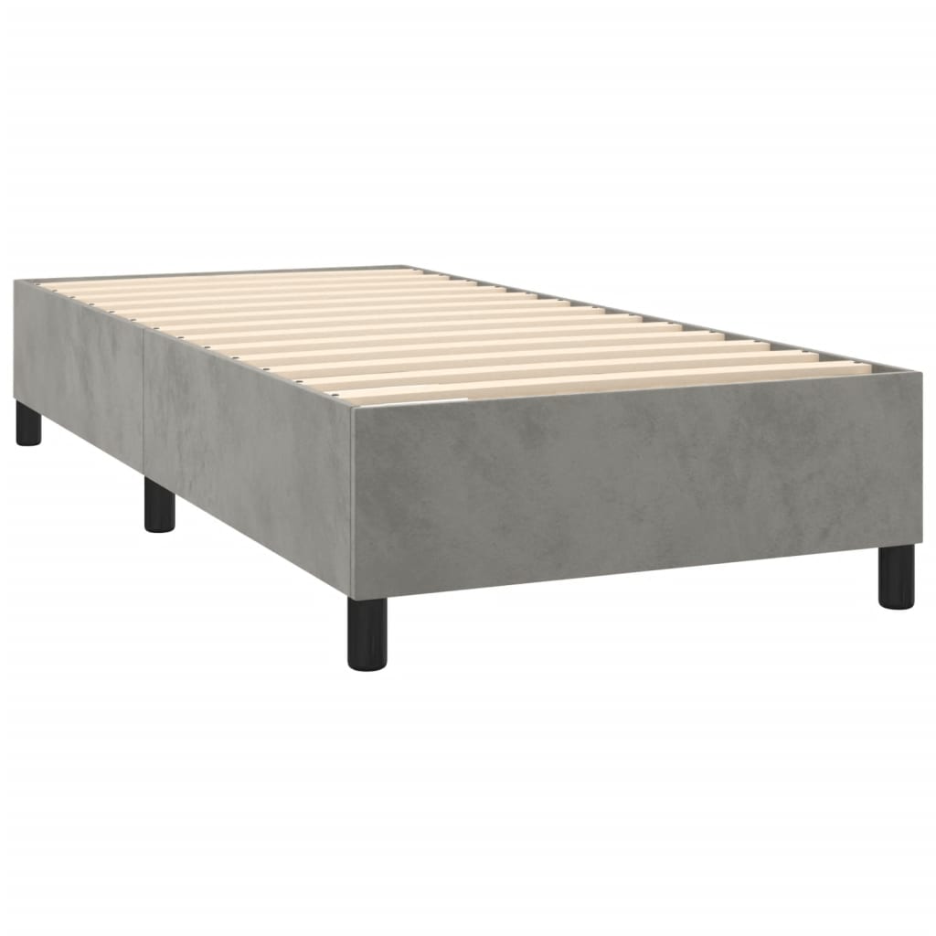 Sommier à lattes de lit et matelas Gris clair 90x190 cm Velours - Xios Store SNC