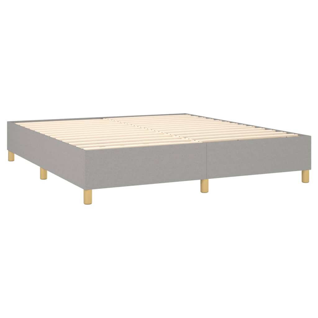 Sommier à lattes de lit matelas LED Gris clair 160x200 cm Tissu Lits & cadres de lit vidaXL