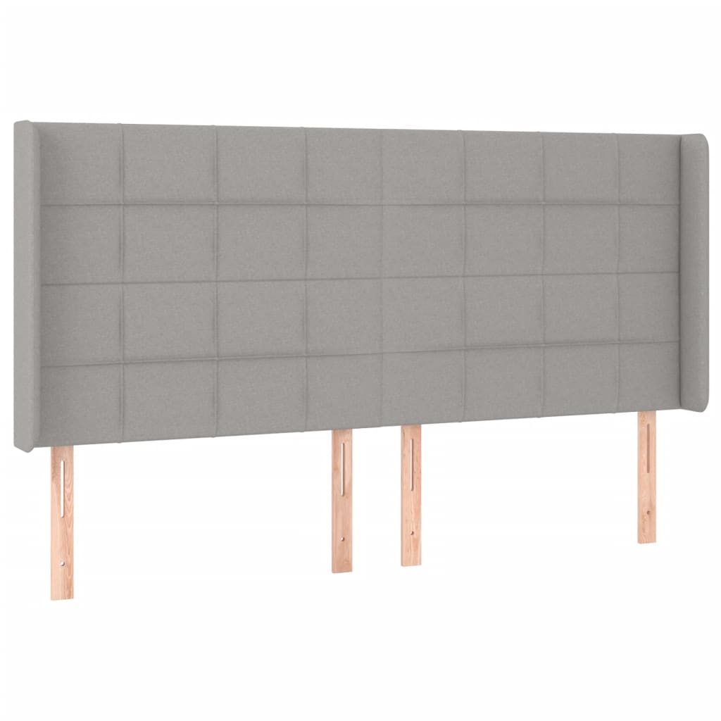 Sommier à lattes de lit matelas LED Gris clair 160x200 cm Tissu Lits & cadres de lit vidaXL