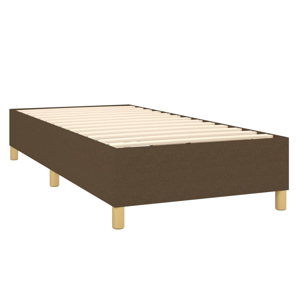 Sommier à lattes de lit matelas LED Marron foncé 80x200cm Tissu Lits & cadres de lit vidaXL