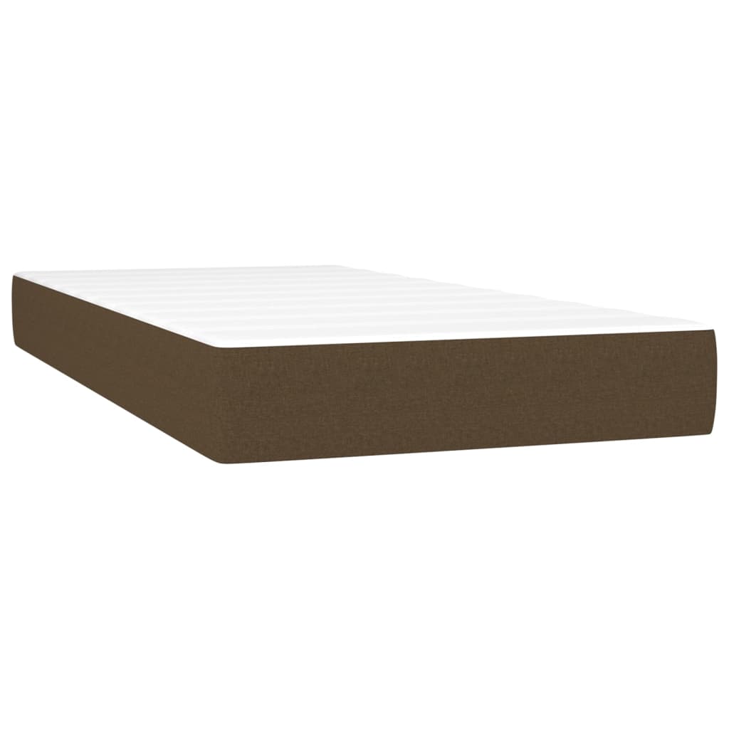 Sommier à lattes de lit matelas LED Marron foncé 80x200cm Tissu Lits & cadres de lit vidaXL