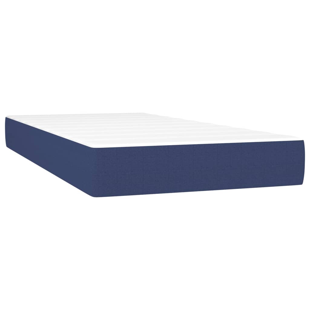 Sommier à lattes de lit matelas et LED Bleu 80x200cm Tissu Lits & cadres de lit vidaXL