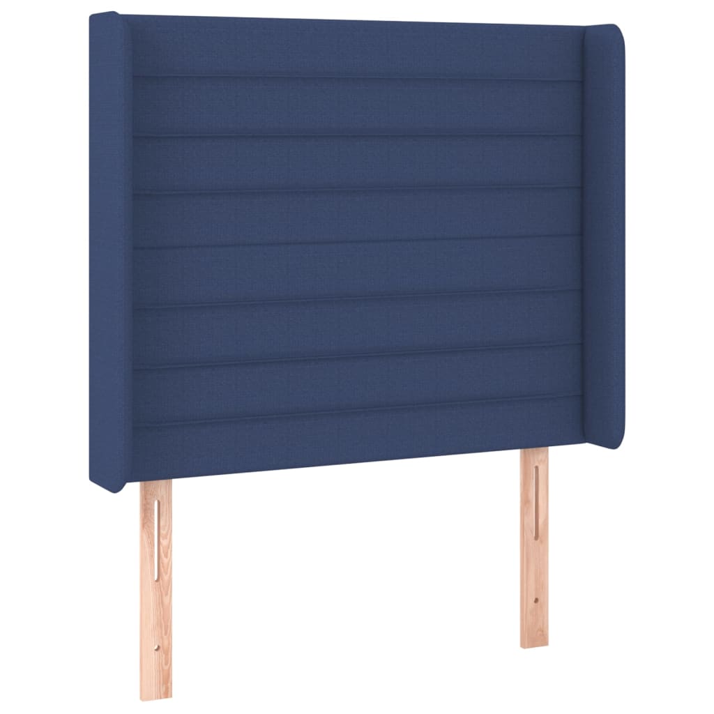 Sommier à lattes de lit matelas et LED Bleu 80x200cm Tissu Lits & cadres de lit vidaXL