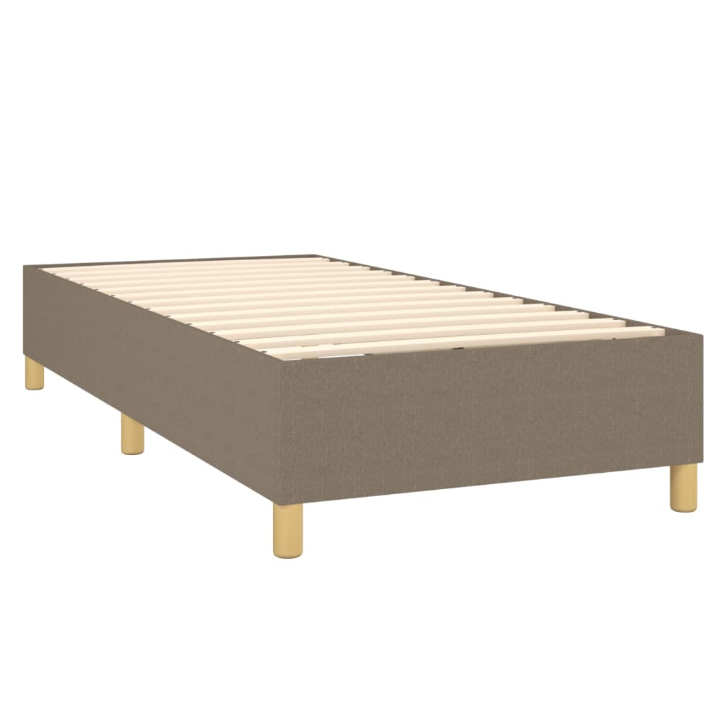 Sommier à lattes de lit matelas et LED Taupe 90x190 cm Tissu Lits & cadres de lit vidaXL