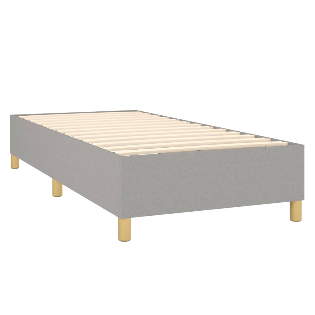 Sommier à lattes de lit matelas LED Gris clair 90x200cm Tissu Lits & cadres de lit vidaXL