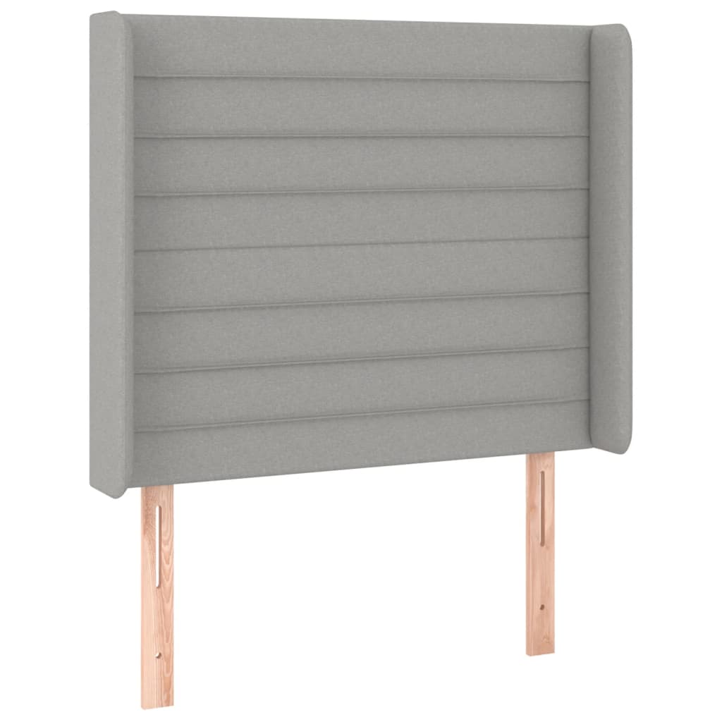 Sommier à lattes de lit matelas LED Gris clair 90x200cm Tissu Lits & cadres de lit vidaXL