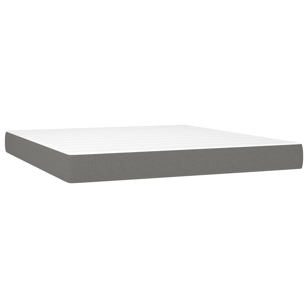 Sommier à lattes de lit matelas LED Gris foncé 160x200 cm Tissu Lits & cadres de lit vidaXL