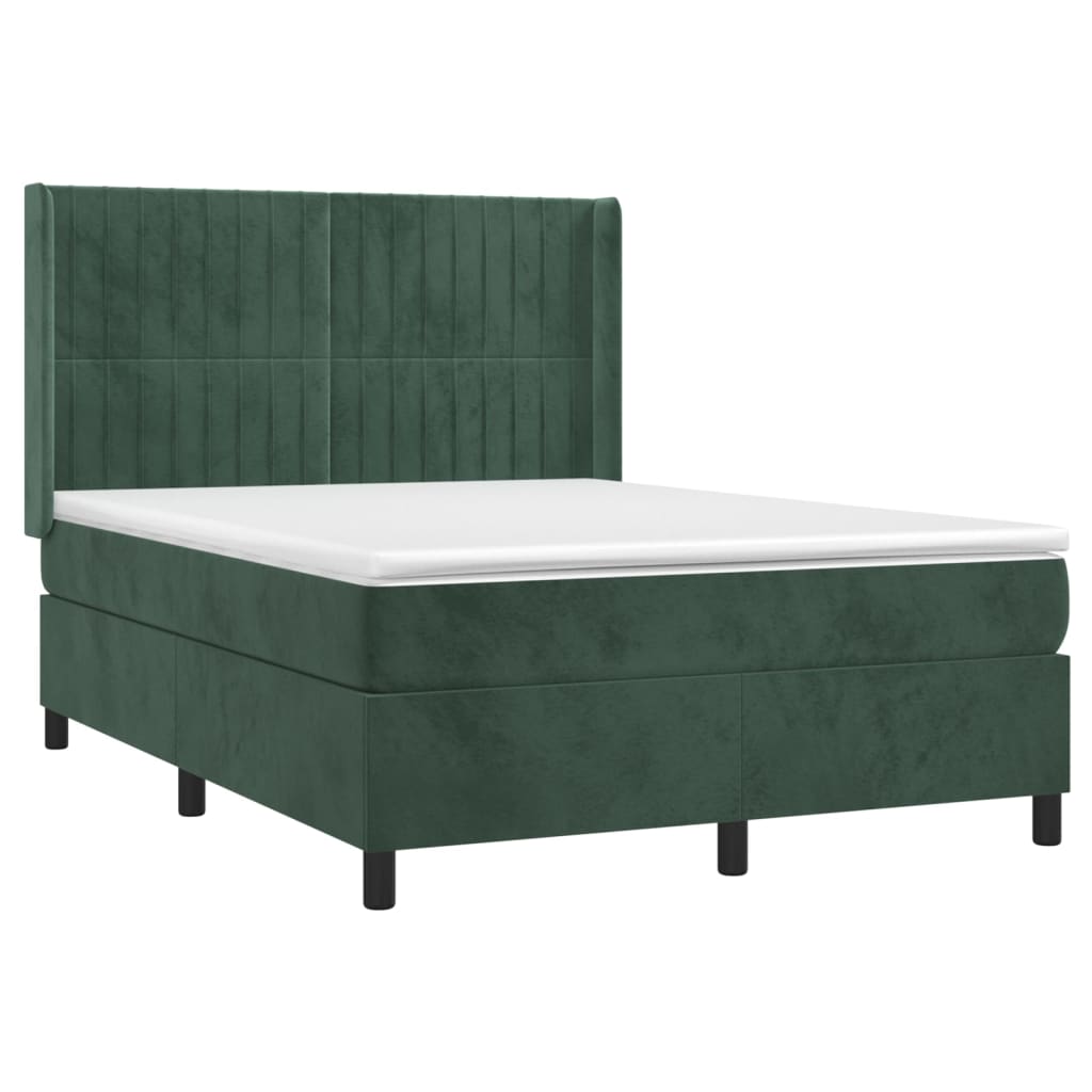 Image Sommier à lattes de lit matelas et LED Vert foncé 140x200 cm | Xios Store SNC vidaXL Xios Store SNC