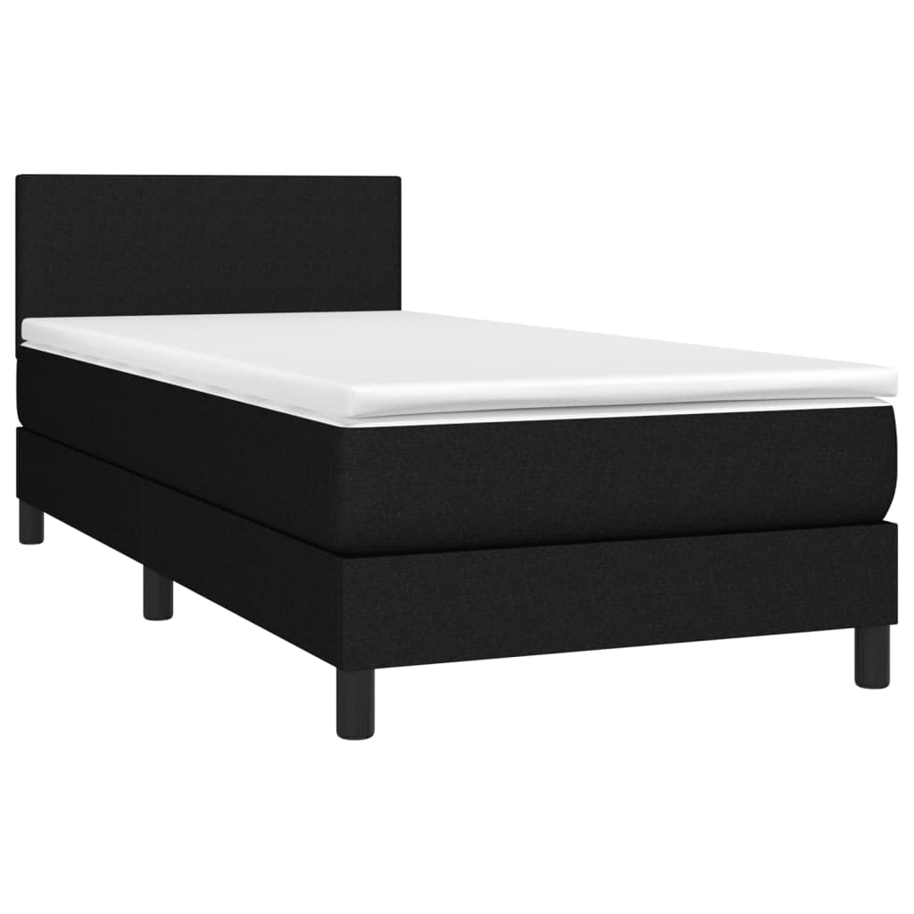 Sommier à lattes de lit avec matelas et LED Noir 80x200cm Tissu - Xios Store SNC