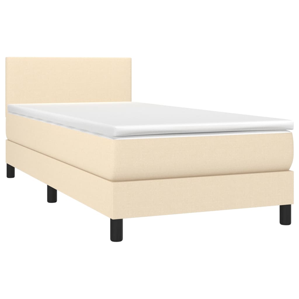 Sommier à lattes de lit avec matelas LED Crème 80x200cm Tissu - Xios Store SNC