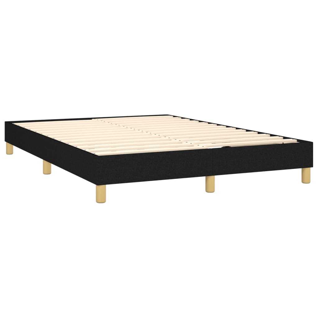 Sommier à lattes de lit avec matelas LED Noir 140x190 cm Tissu Lits & cadres de lit vidaXL