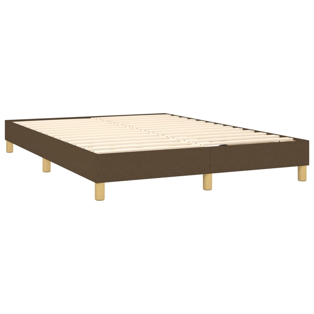 Sommier à lattes de lit matelas et LED Marron foncé 140x190 cm Lits & cadres de lit vidaXL