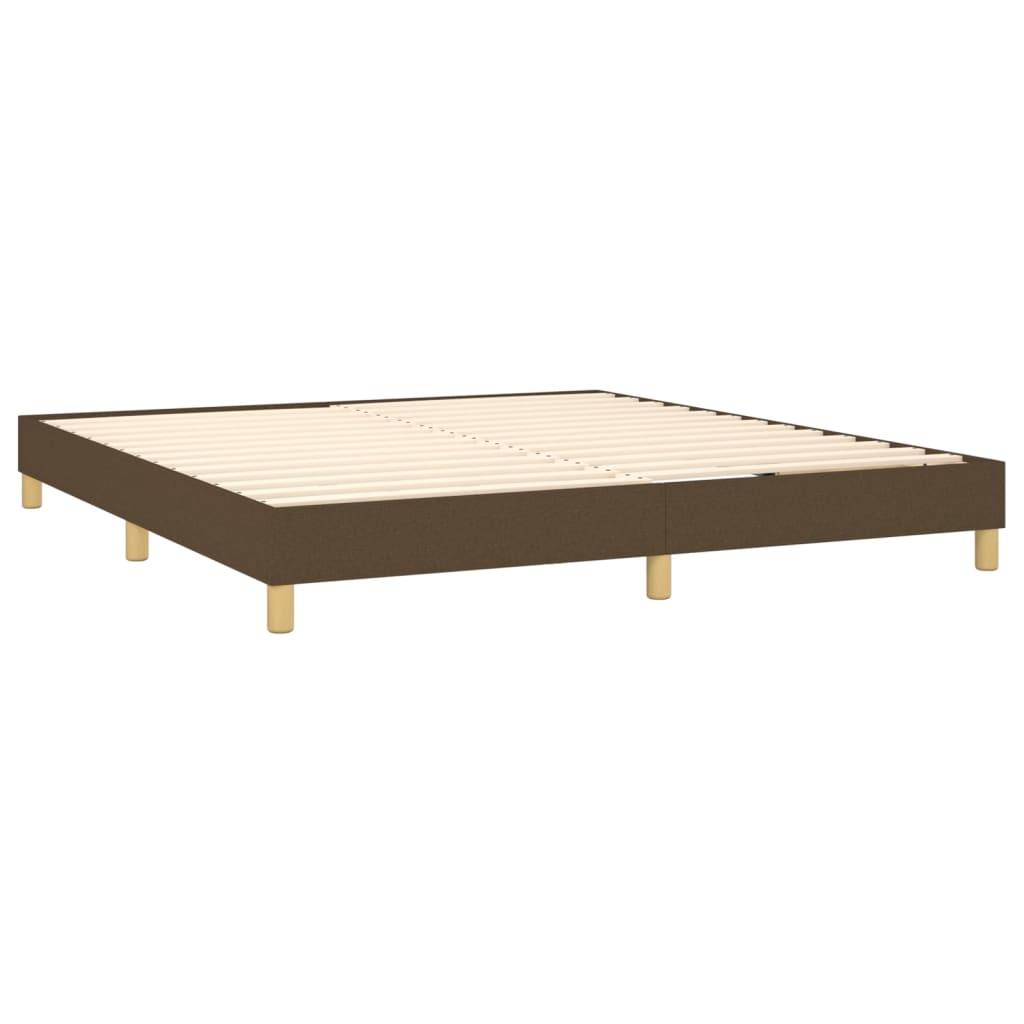 Sommier à lattes de lit matelas et LED Marron foncé 180x200cm Lits & cadres de lit vidaXL