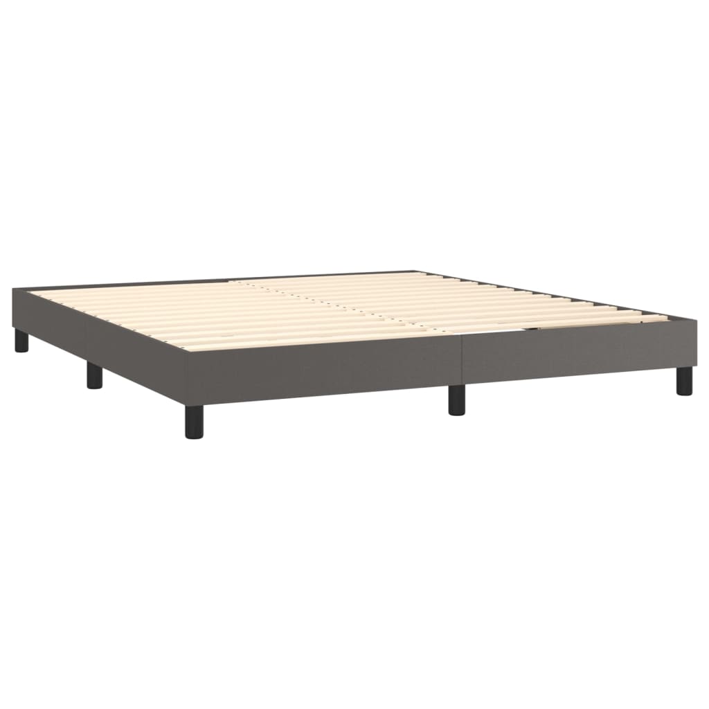 Sommier à lattes de lit avec matelas et LED Gris 180x200 cm Lits & cadres de lit vidaXL