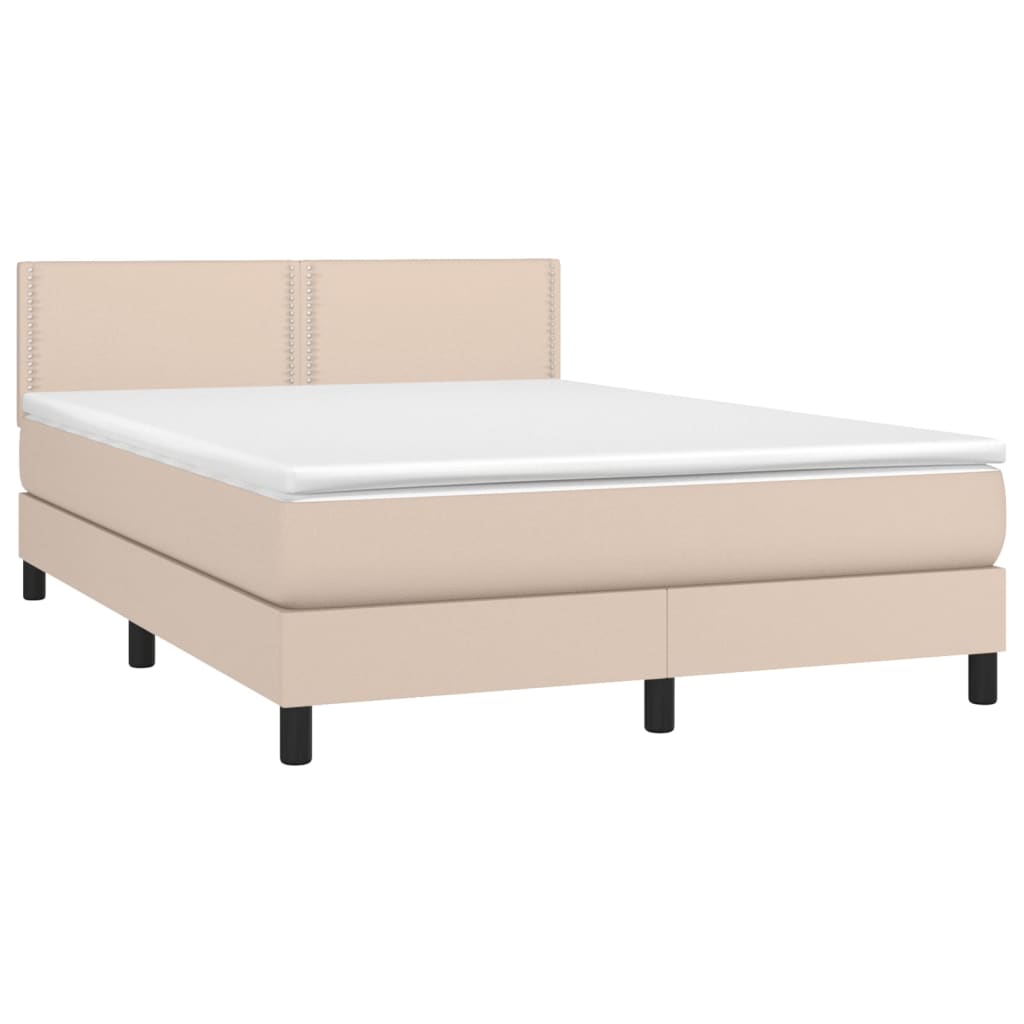 Sommier à lattes de lit avec matelas LED Cappuccino 140x200 cm Lits & cadres de lit vidaXL