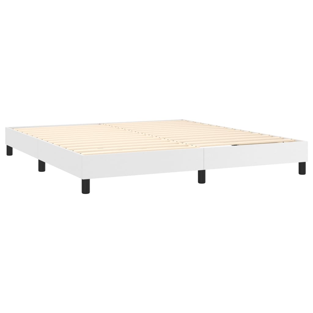 Sommier à lattes de lit avec matelas et LED Blanc 160x200 cm Lits & cadres de lit vidaXL