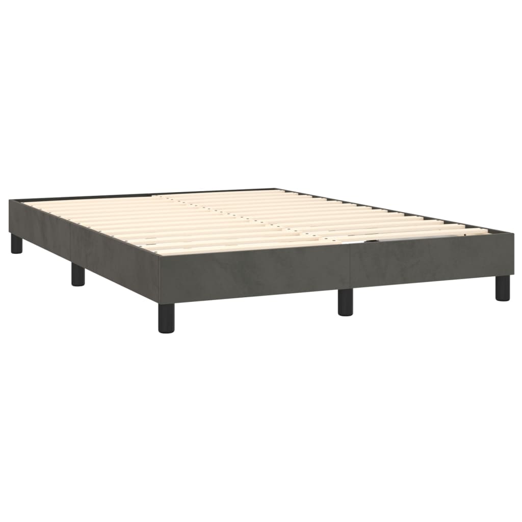 Sommier à lattes de lit avec matelas LED Gris foncé 140x190 cm Lits & cadres de lit vidaXL