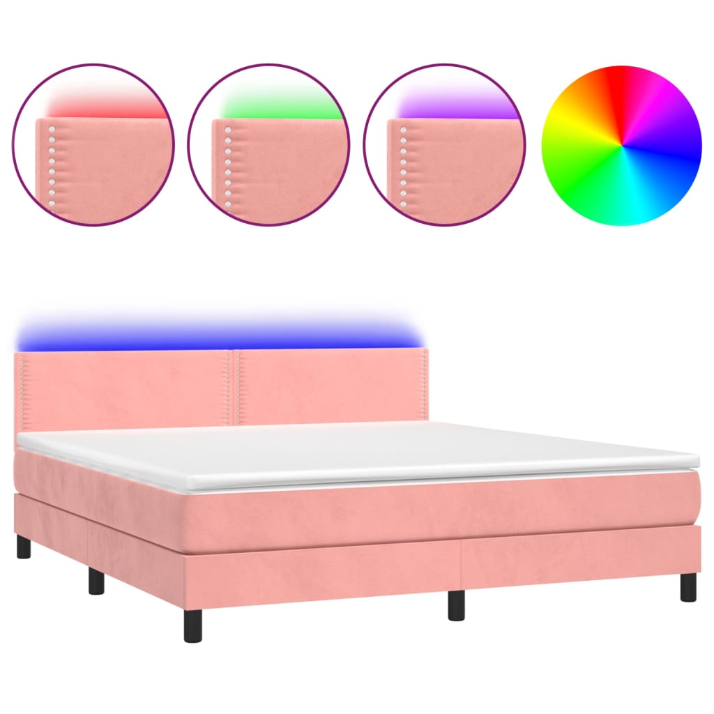 Sommier à lattes de lit avec matelas LED Rose 180x200 cm Lits & cadres de lit vidaXL