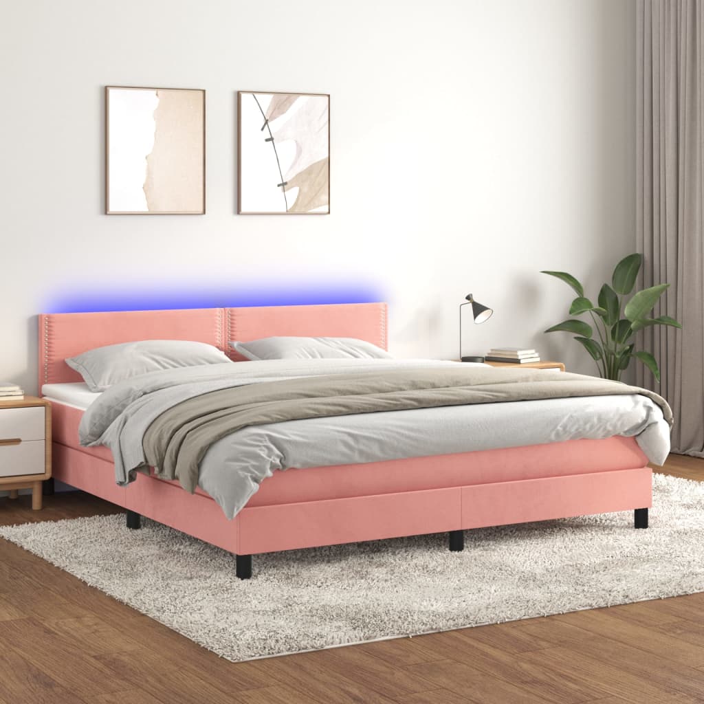 Sommier à lattes de lit avec matelas LED Rose 180x200 cm Lits & cadres de lit vidaXL