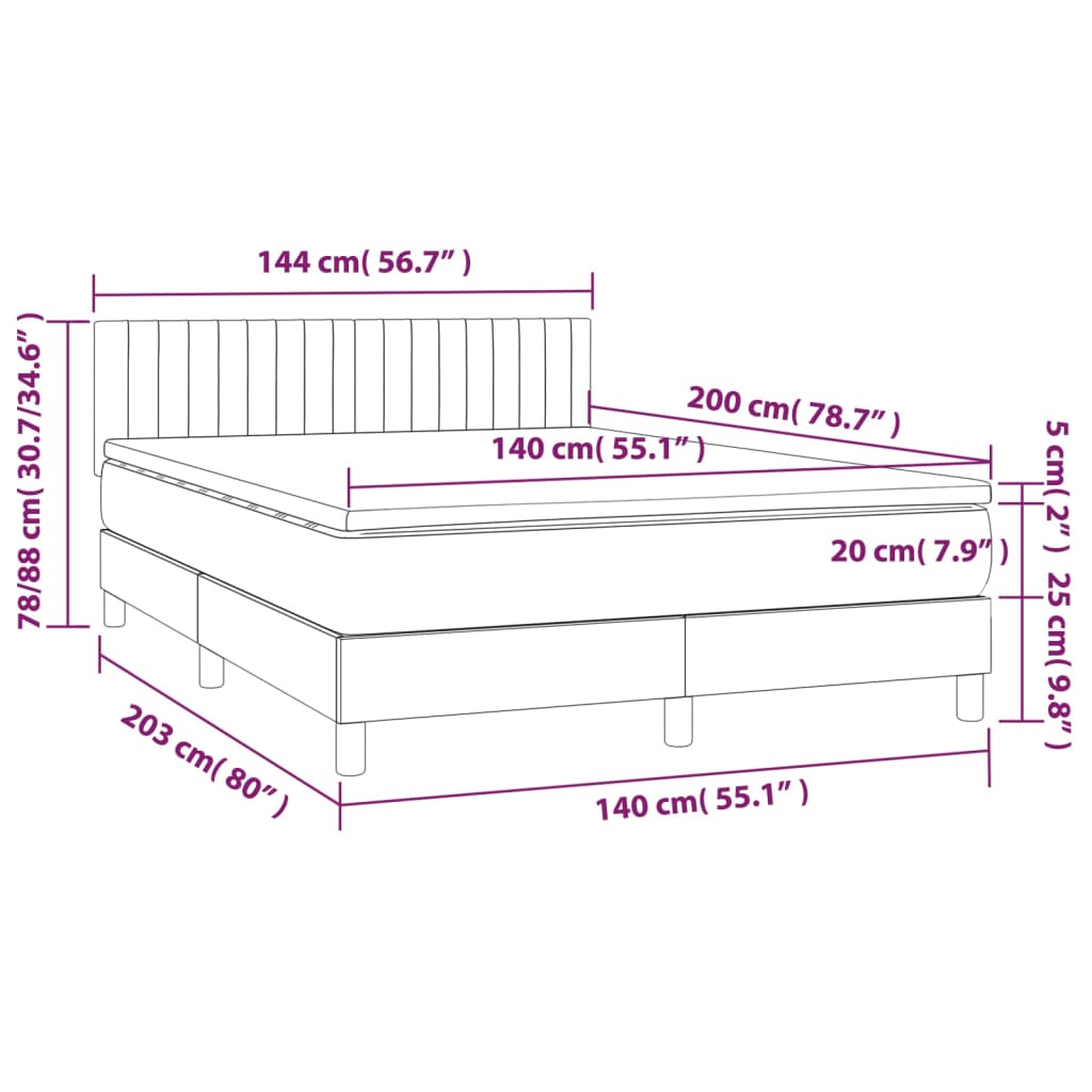 Image Sommier à lattes de lit avec matelas LED Bleu foncé 140x200 cm | Xios Store SNC vidaXL Xios Store SNC