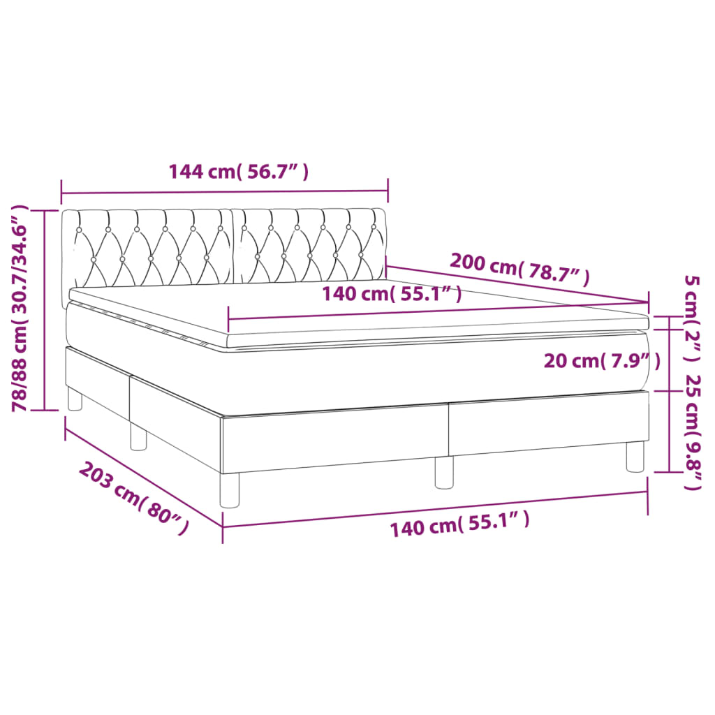 Image Sommier à lattes de lit avec matelas LED Bleu foncé 140x200 cm | Xios Store SNC vidaXL Xios Store SNC