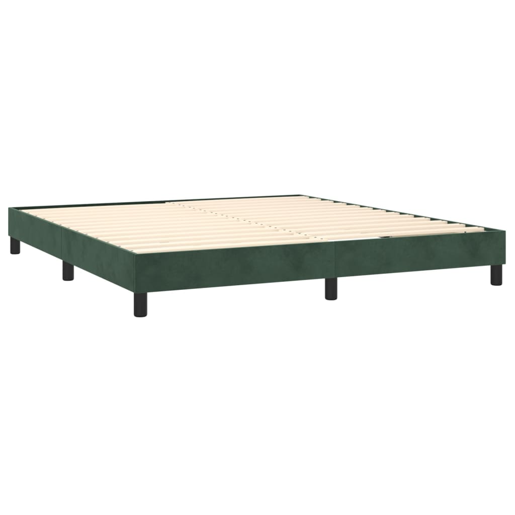 Sommier à lattes de lit avec matelas LED Vert foncé 180x200 cm Lits & cadres de lit vidaXL