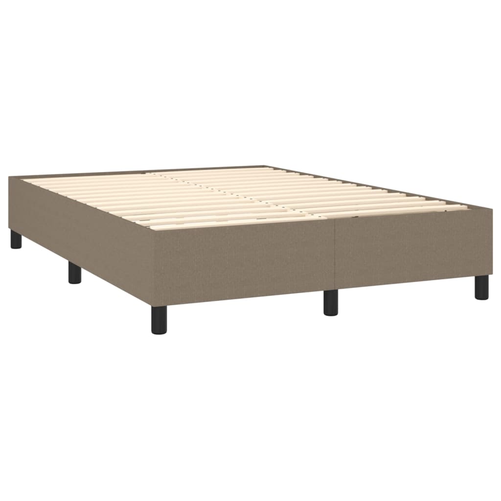 Sommier à lattes de lit et matelas et LED Taupe 140x200cm Tissu Lits & cadres de lit vidaXL