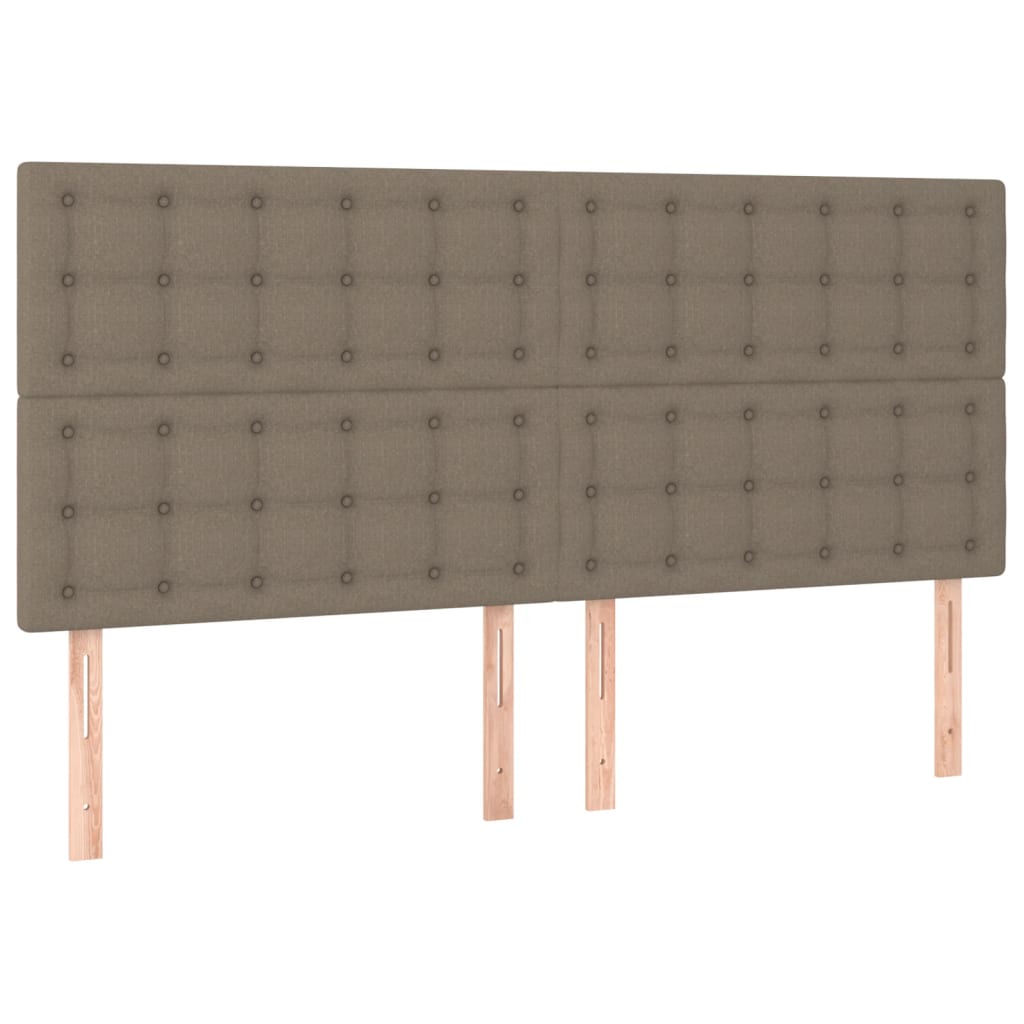 Sommier à lattes de lit et matelas et LED Taupe 180x200cm Tissu Lits & cadres de lit vidaXL