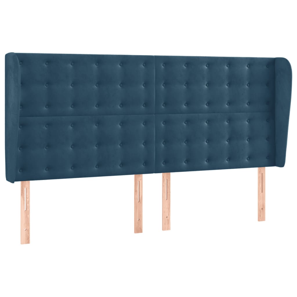 Sommier à lattes de lit matelas et LED Bleu foncé 180x200 cm Lits & cadres de lit vidaXL