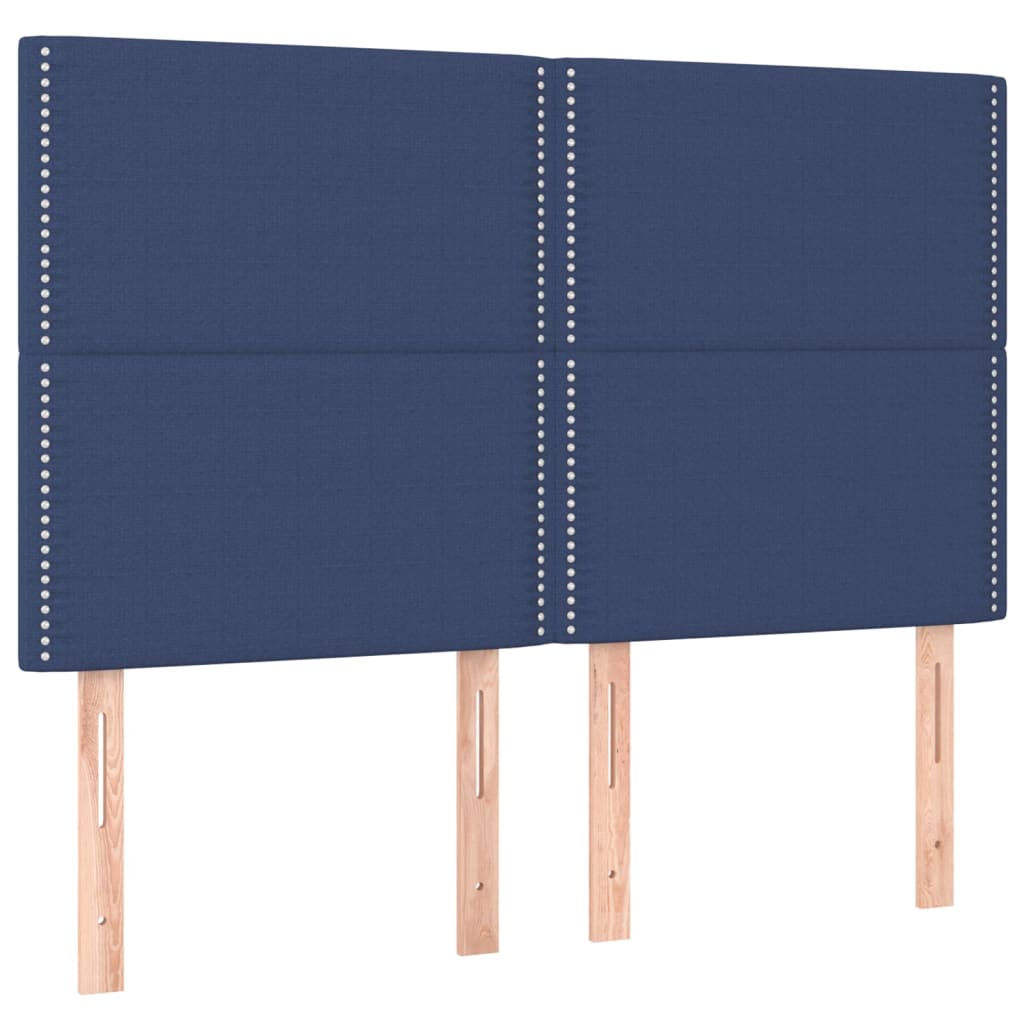 Cadre de lit avec tête de lit Bleu 140x190 cm Tissu Lits & cadres de lit vidaXL   